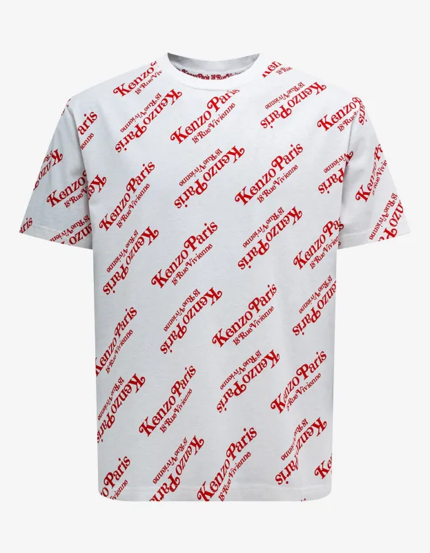 Kenzo by Verdy White All-Over Logo Oversize T-Shirt sold by Zoo Fashions