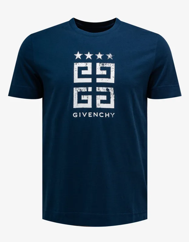 Givenchy Blue 4G Stars T-Shirt sold by Zoo Fashions