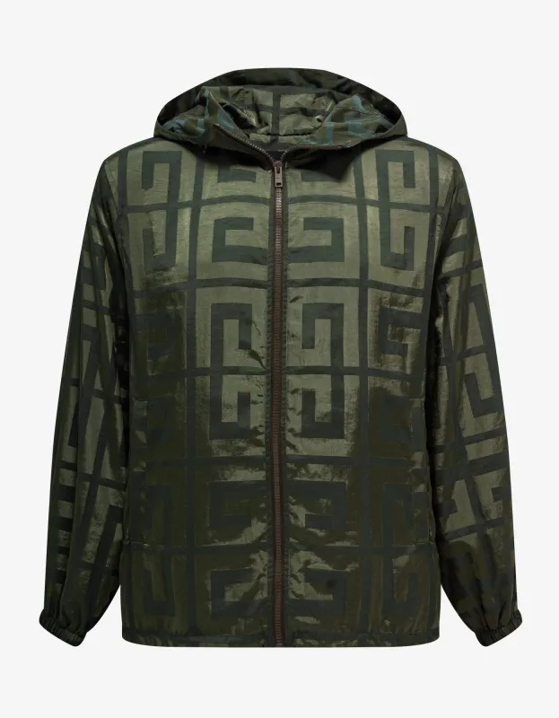 Givenchy Green 4G Pattern Windbreaker sold by Zoo Fashions
