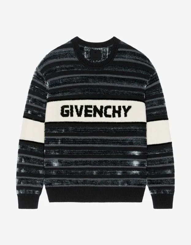Givenchy Black Stripe Logo Sweater sold by Zoo Fashions
