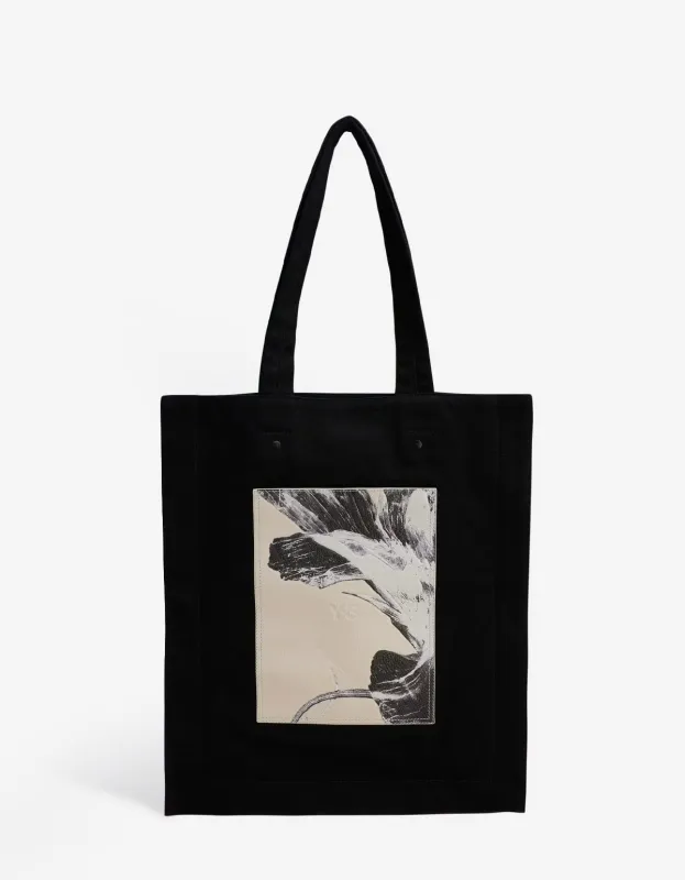 Y-3 Black Floral Tote Bag made by Y-3