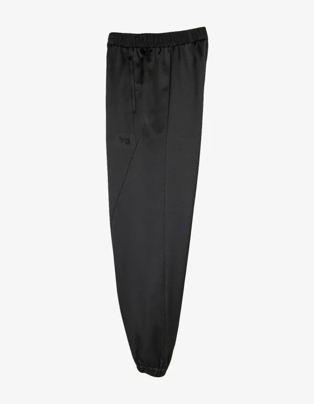 Y-3 Black Logo Seersucker Track Pants sold by Zoo Fashions