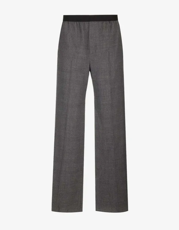 Balenciaga Grey Check Wool Trousers sold by Zoo Fashions