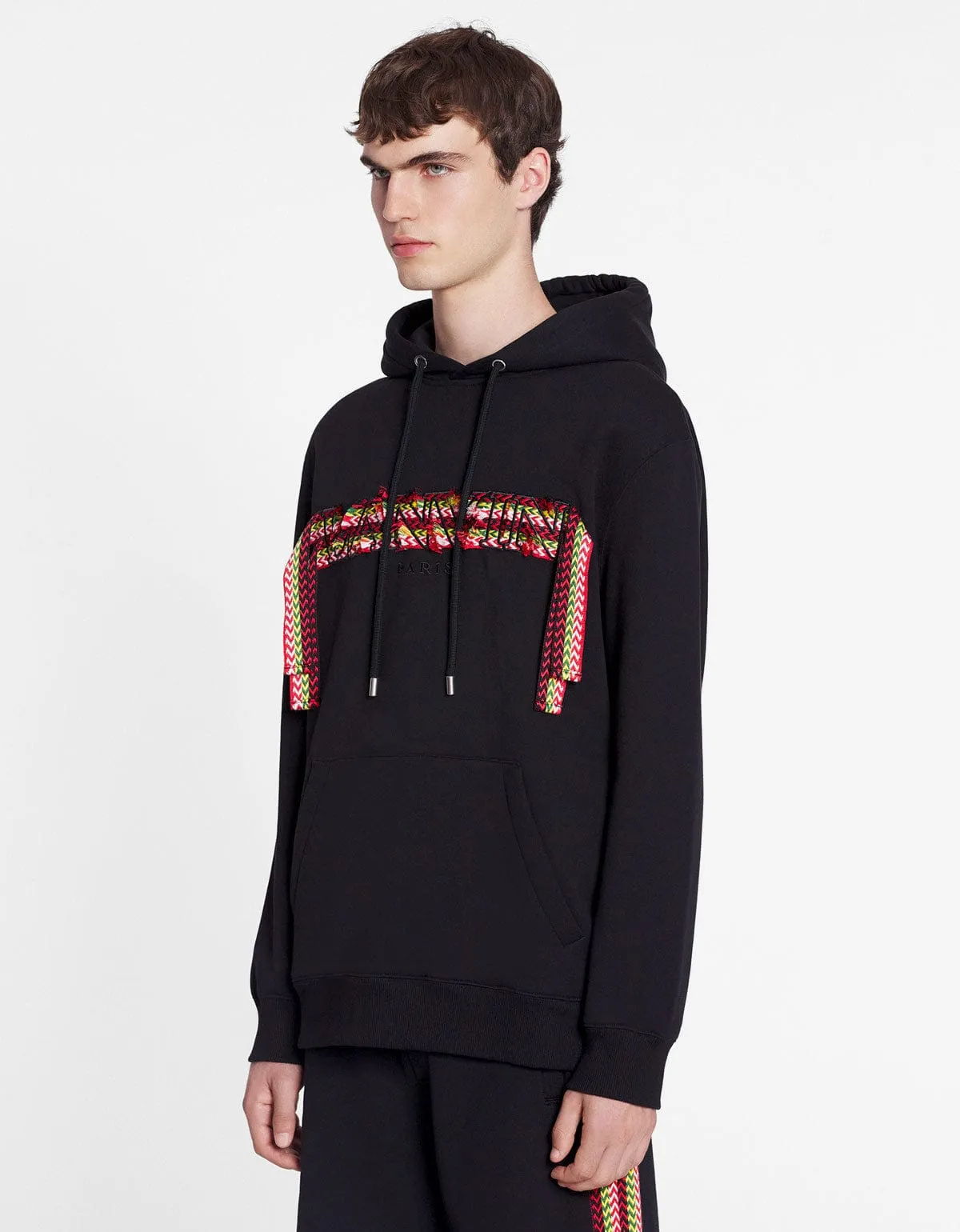 Lanvin Black Curb Logo Embroidered Oversized Hoodie sold by Zoo Fashions product image thumbnail 3