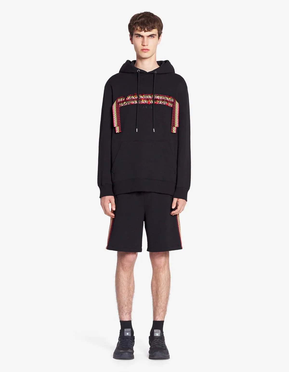 Lanvin Black Curb Logo Embroidered Oversized Hoodie sold by Zoo Fashions product image thumbnail 2