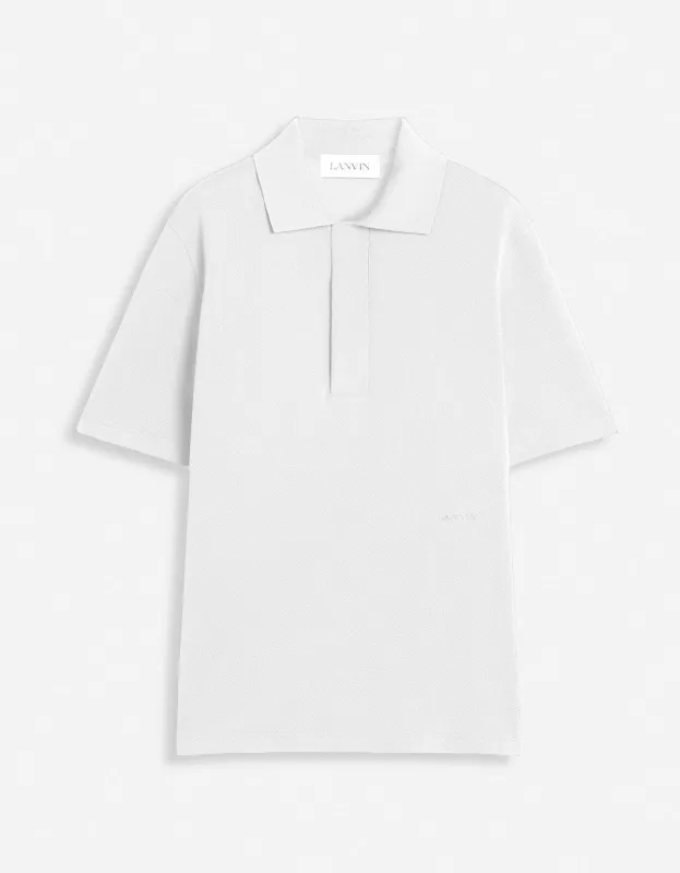Lanvin White Classic Polo T-Shirt sold by Zoo Fashions