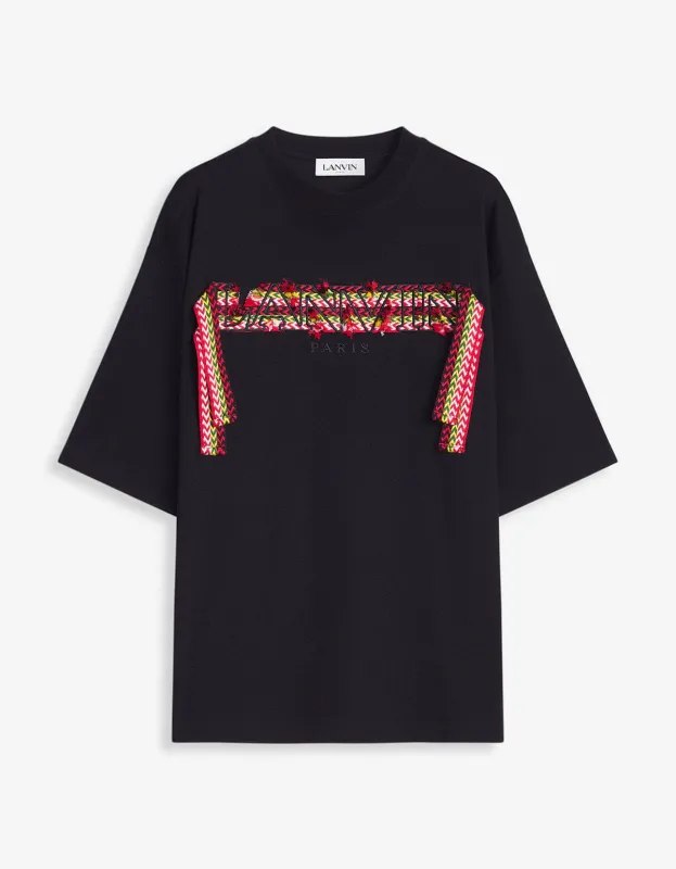 Lanvin Curb Logo Embroidered Oversized T-Shirt sold by Zoo Fashions