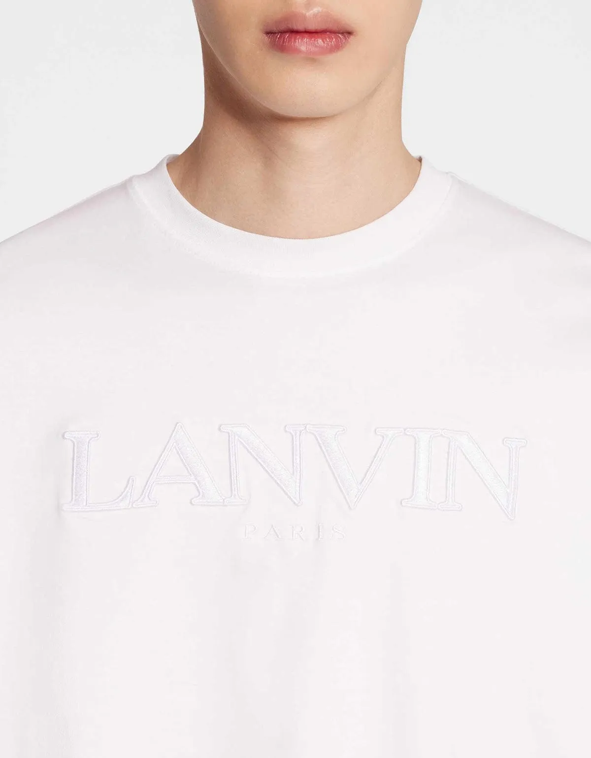 Lanvin White Logo Embroidered Classic T-Shirt sold by Zoo Fashions product image thumbnail 5