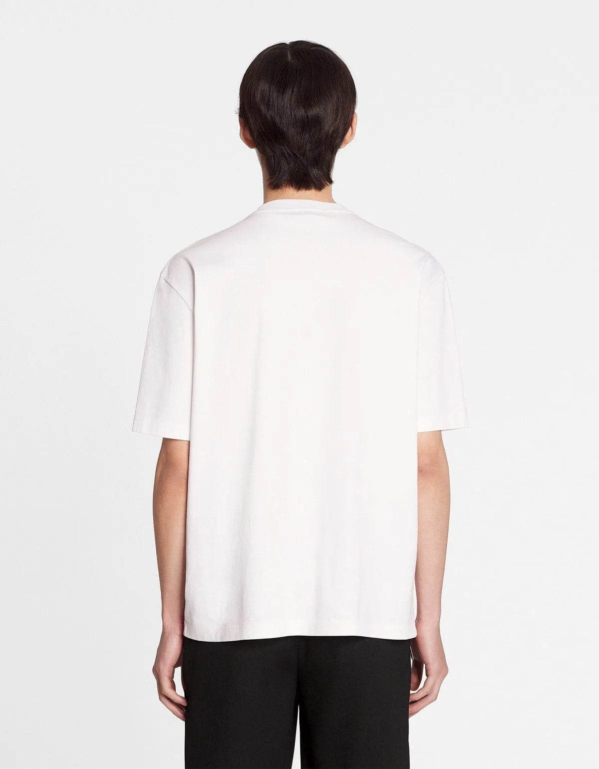 Lanvin White Logo Embroidered Classic T-Shirt sold by Zoo Fashions product image thumbnail 4
