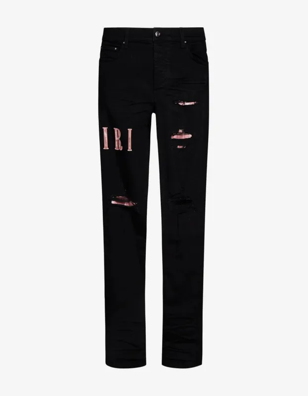 Amiri Jeans Black Tie Dye Core Logo sold by Zoo Fashions