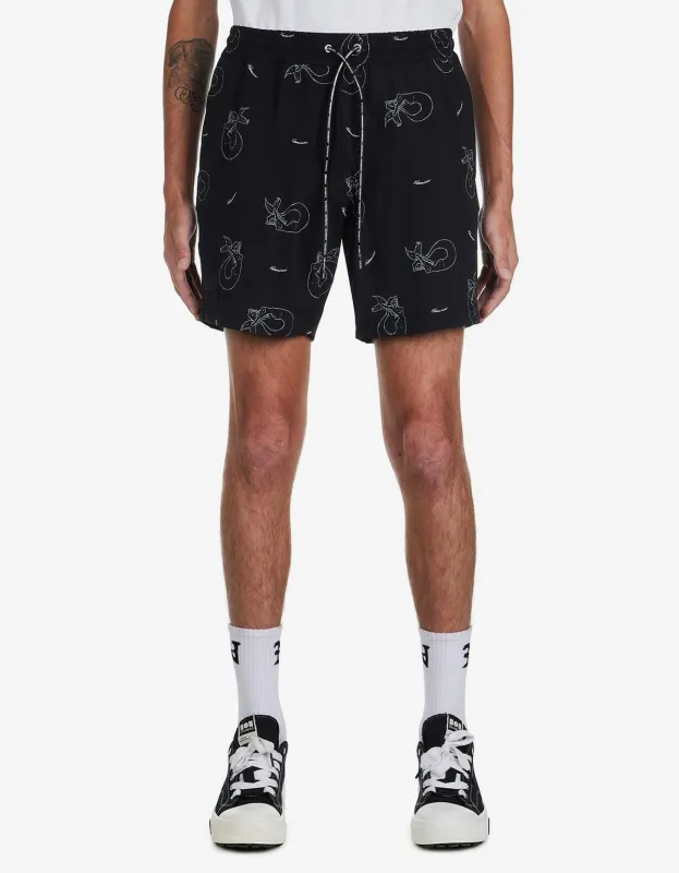 Nahmias Black Mermaid Print Swim Shorts sold by Zoo Fashions