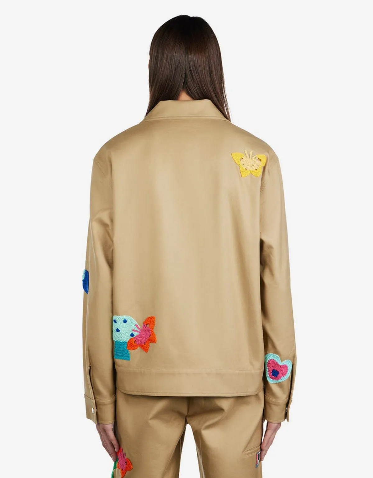 Nahmias Sand Crochet Patch Worker Jacket sold by Zoo Fashions product image thumbnail 3