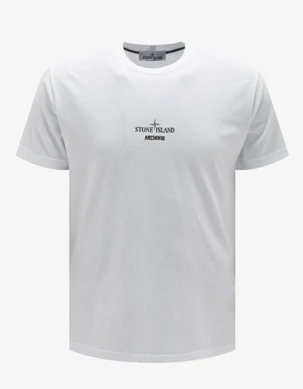 Stone Island White Archivio Logo T-Shirt made by Stone Island