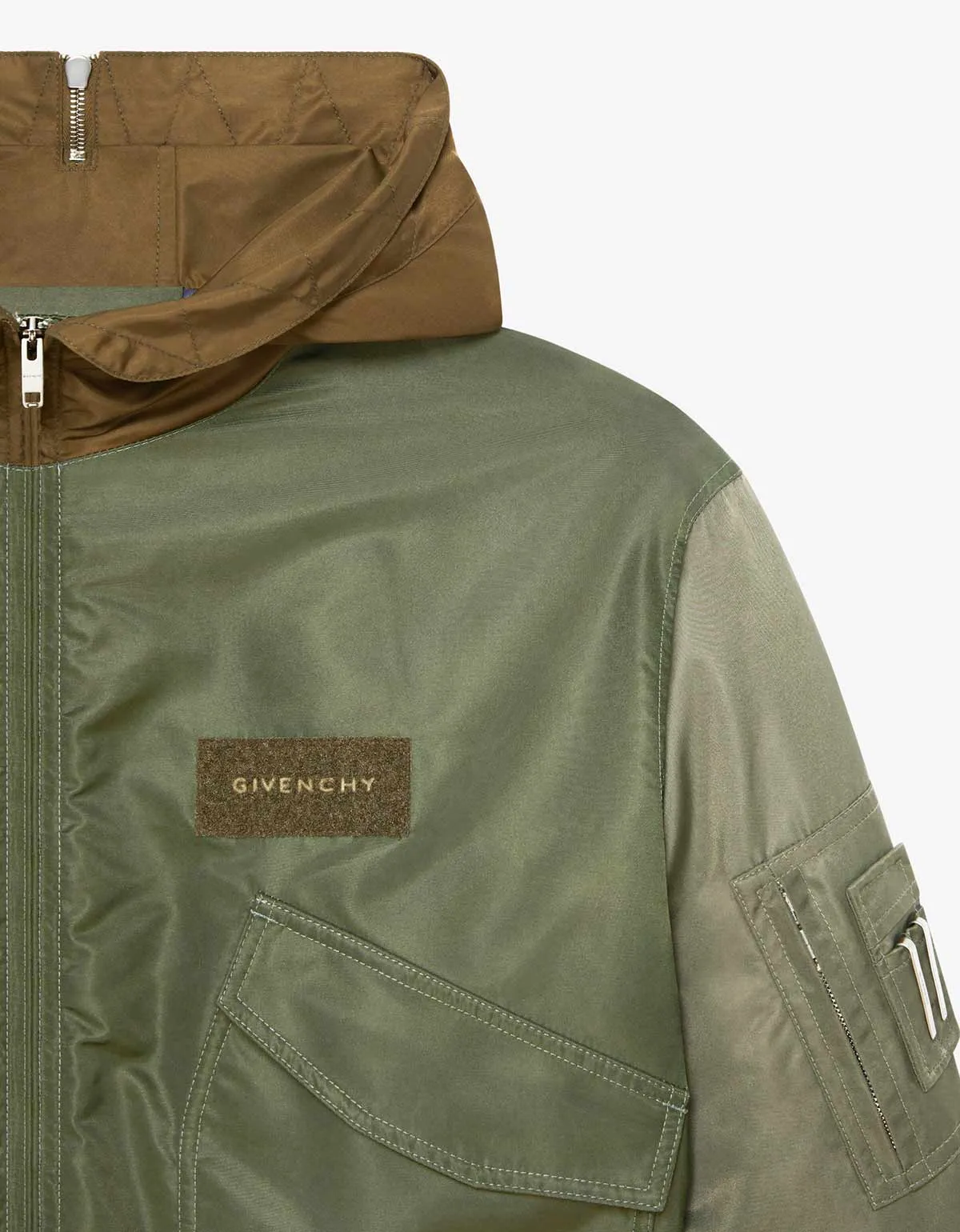 Givenchy Green Hooded Bomber Jacket sold by Zoo Fashions product image thumbnail 3