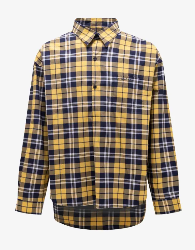 Givenchy Yellow & Blue Check Shirt sold by Zoo Fashions