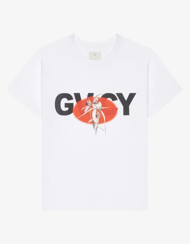Givenchy White GVCY Flower Print T-Shirt made by Givenchy