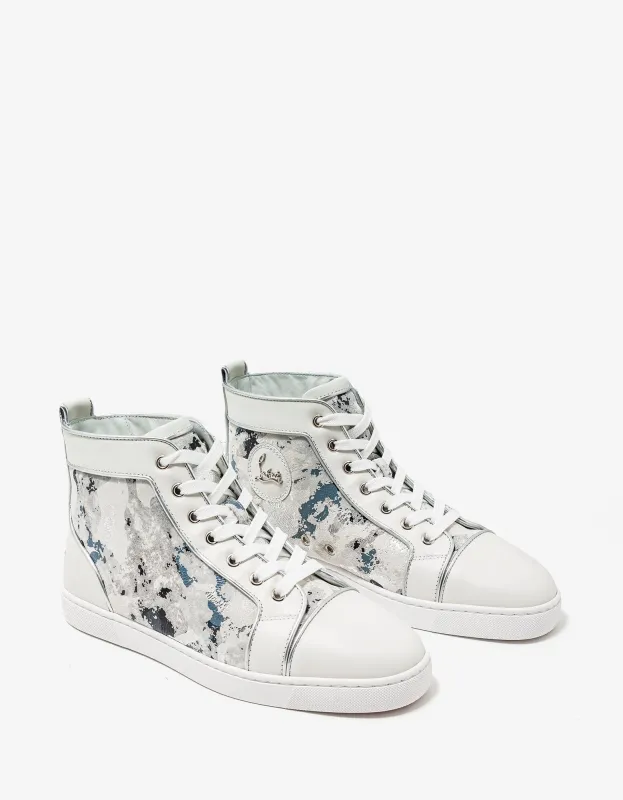 Christian Louboutin Louis Orlato Flat Gravity White High Top Trainers sold by Zoo Fashions