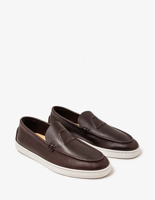 Christian Louboutin Varsiboat Brown Leather Boat Shoes - sold by Zoo Fashions