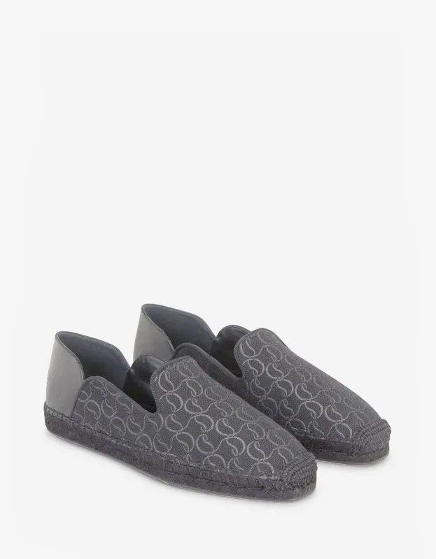 Christian Louboutin Espadon CL Jacquard Grey Espadrilles - sold by Zoo Fashions