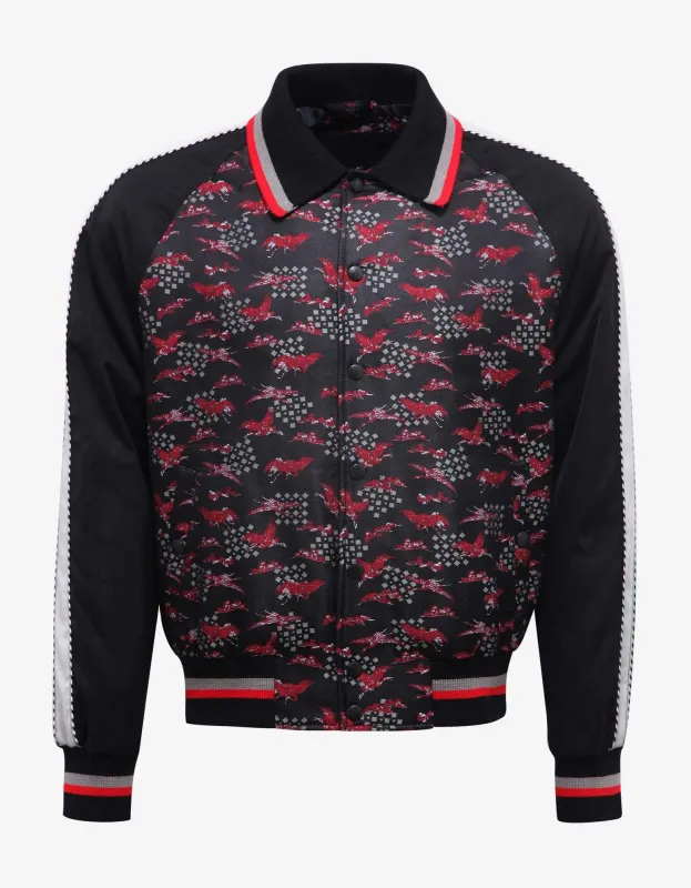 Lanvin Black Crane Print Souvenir Jacket sold by Zoo Fashions