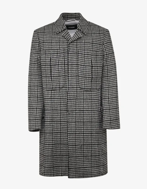 Raf Simons Houndstooth Check Wool Coat sold by Zoo Fashions