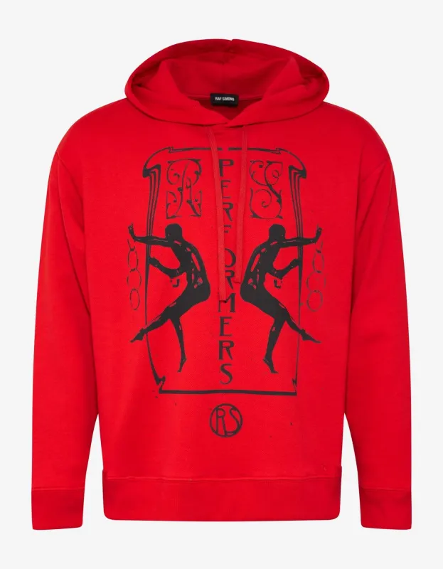 Raf Simons Red Oversized Print Hoodie - SS19 sold by Zoo Fashions
