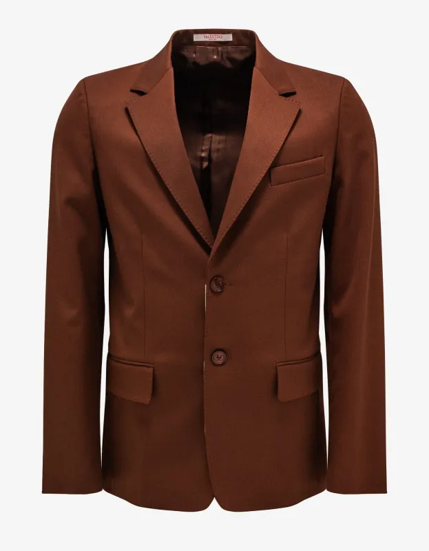 Valentino Brown Wool Blazer sold by Zoo Fashions