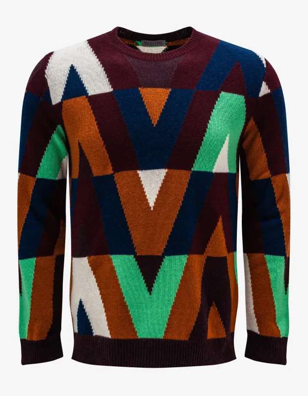 Valentino Optical Valentino Cashmere Sweater sold by Zoo Fashions