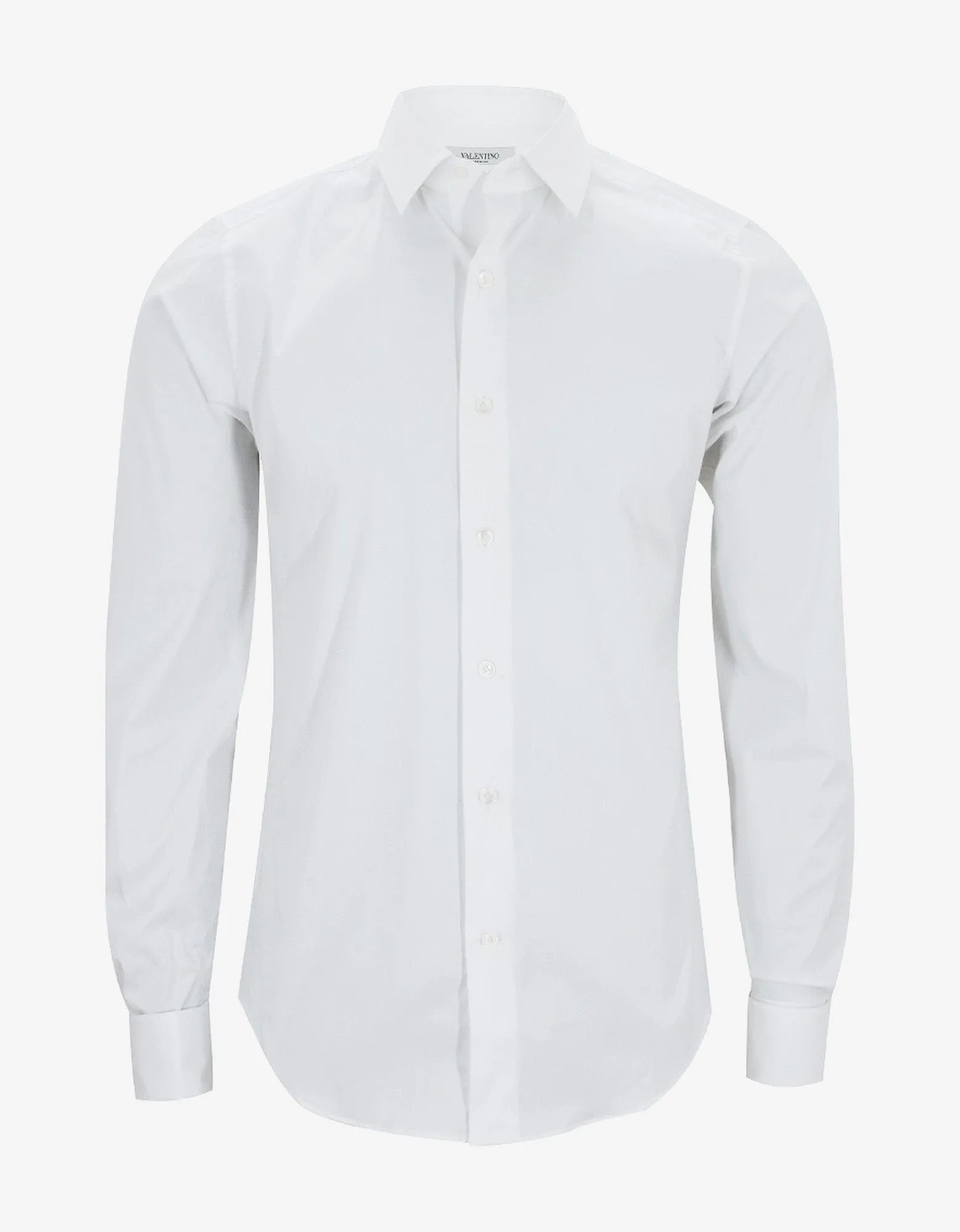 Valentino White Fitted Cufflink Shirt sold by Zoo Fashions