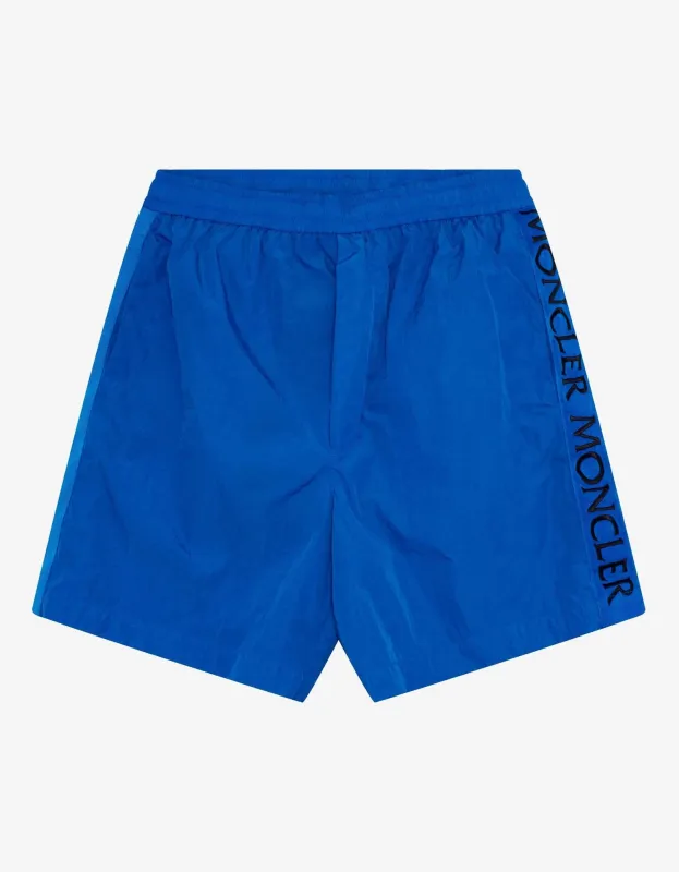 Moncler Sky Blue Bermuda Swim Shorts sold by Zoo Fashions