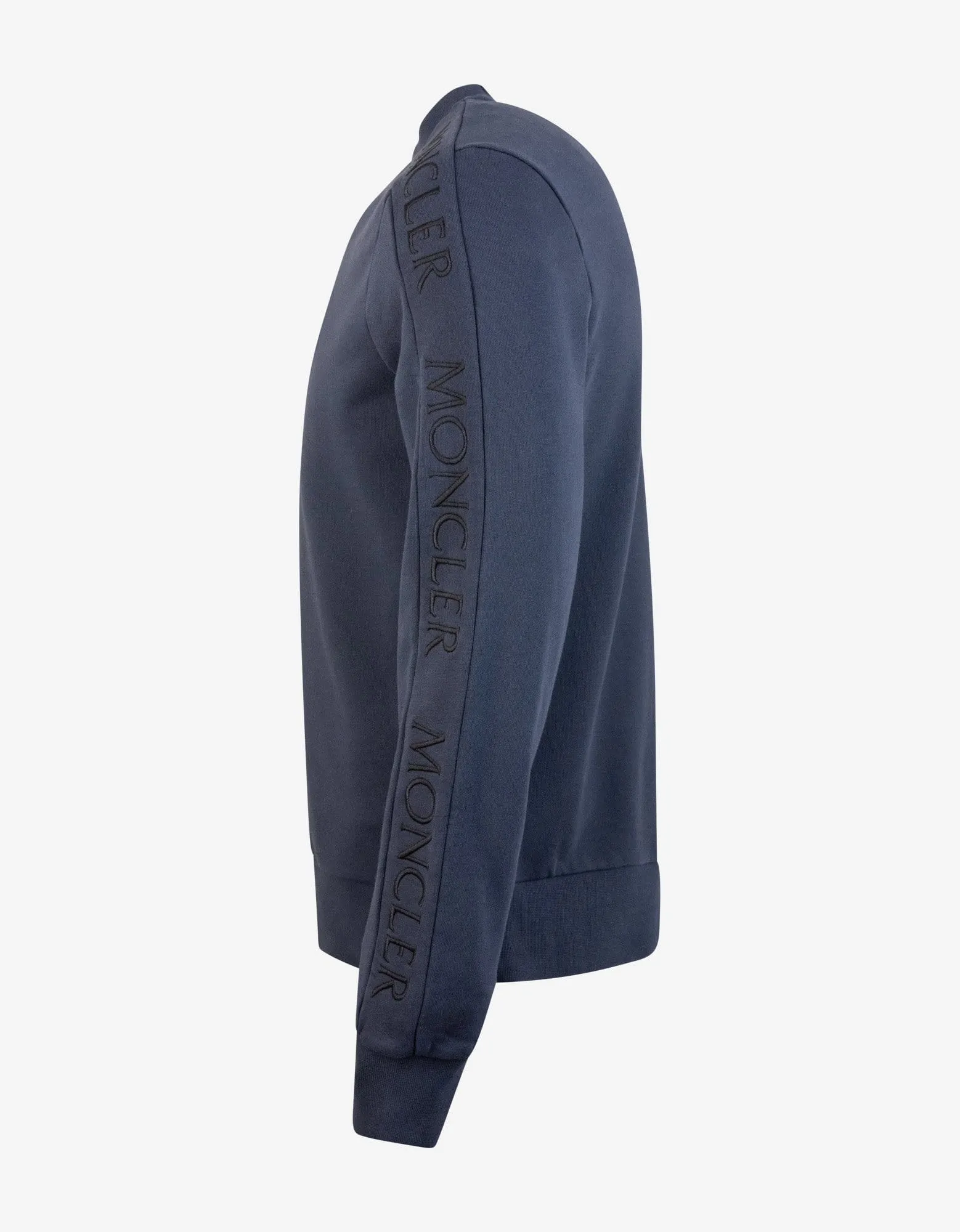 Moncler Navy Blue Sleeve Logo Sweatshirt sold by Zoo Fashions product image thumbnail 5