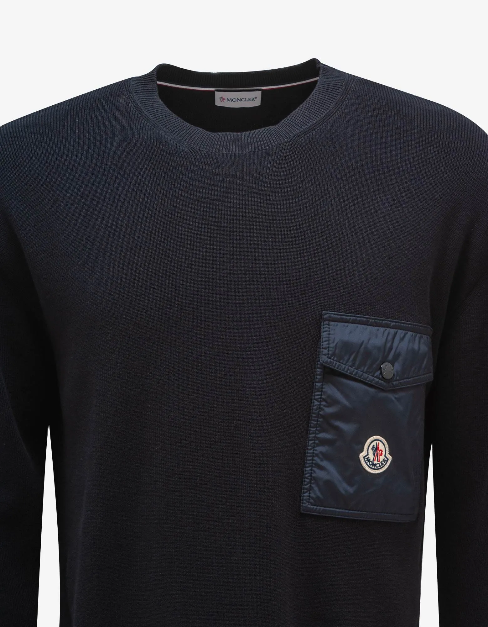 Moncler Navy Blue Chest Pocket Sweater sold by Zoo Fashions product image thumbnail 4