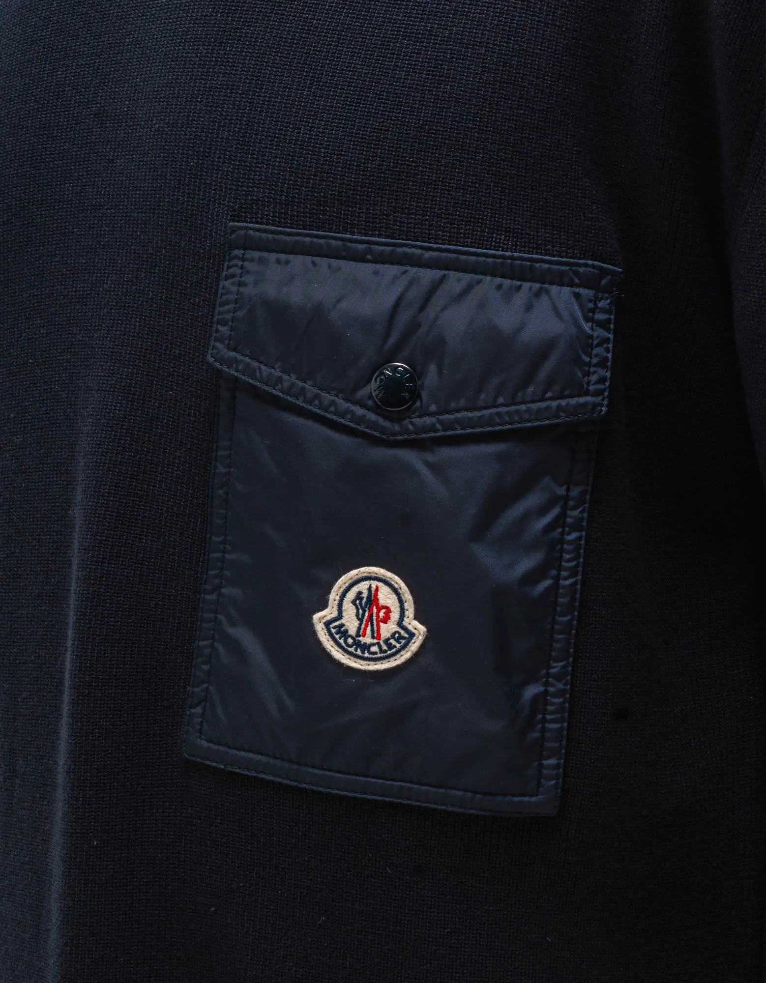 Moncler Navy Blue Chest Pocket Sweater sold by Zoo Fashions product image thumbnail 3