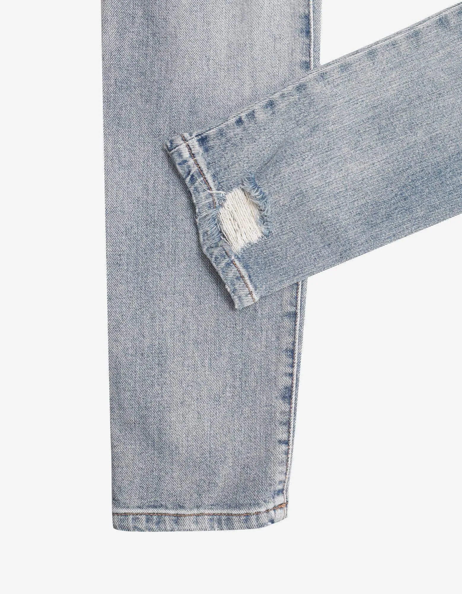Balmain Light Blue Repaired Biker Jeans sold by Zoo Fashions product image thumbnail 4