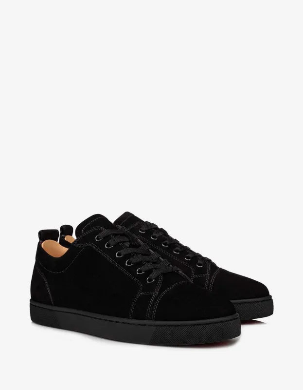 Christian Louboutin Louis Junior Black Suede Trainers sold by Zoo Fashions