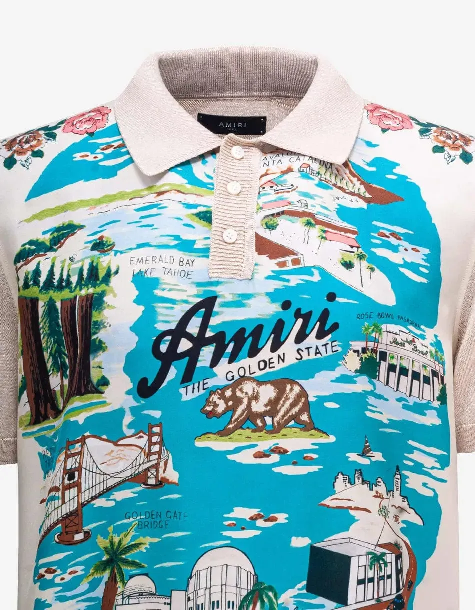 Amiri Beige Aloha Silk Polo T-Shirt sold by Zoo Fashions product image thumbnail 3