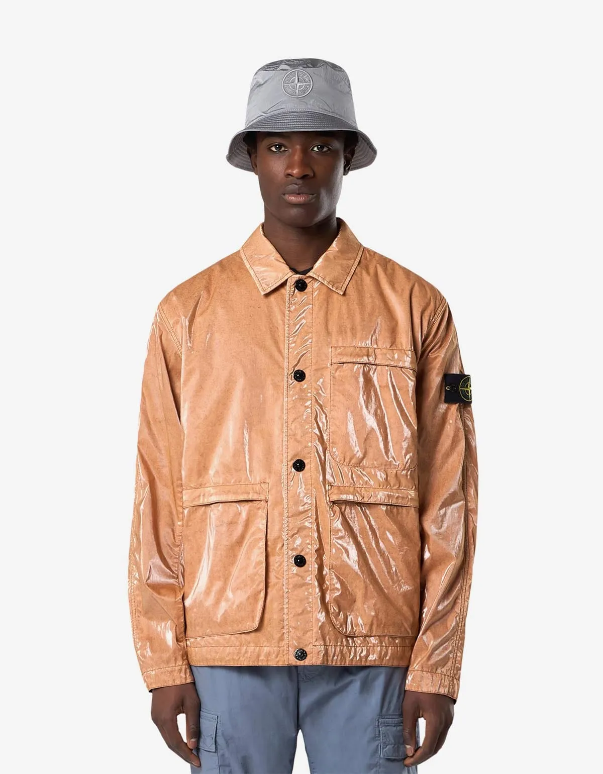Stone Island Mussola Prismatica ‘Pietra’ Brown Coach Jacket sold by Zoo Fashions product image thumbnail 2