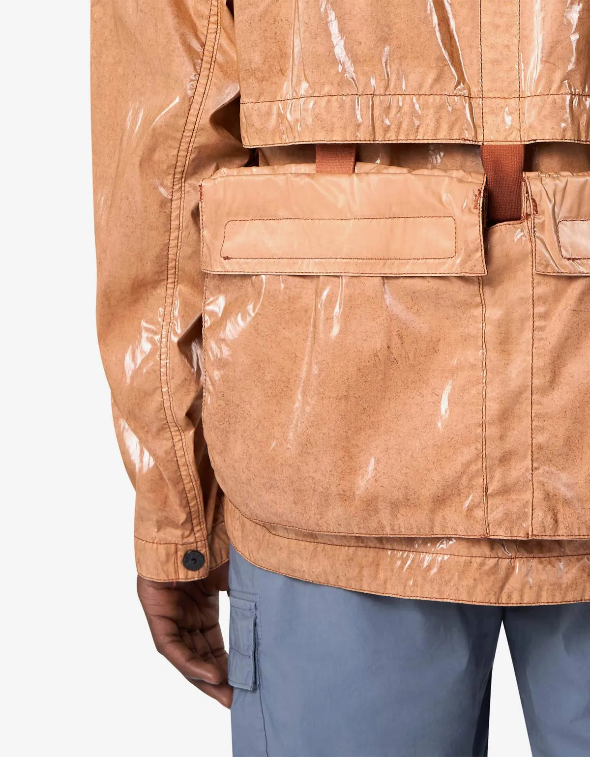 Stone Island Mussola Prismatica ‘Pietra’ Brown Coach Jacket sold by Zoo Fashions product image thumbnail 4