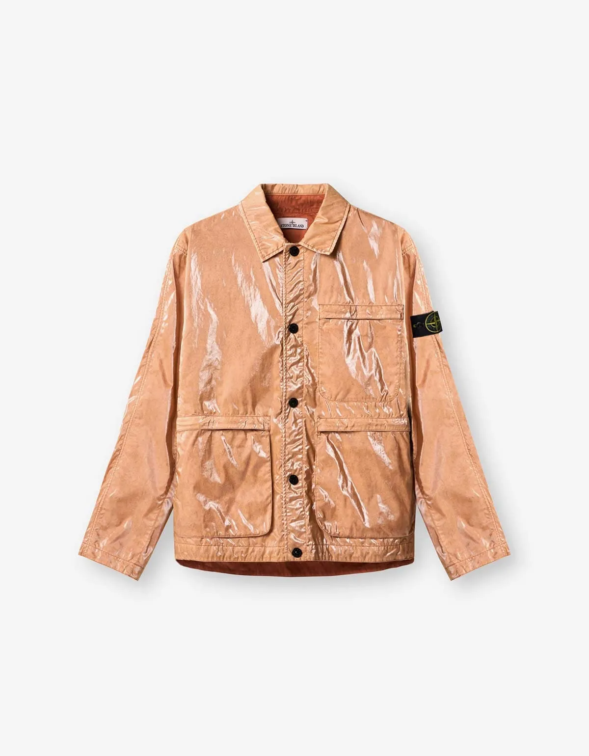 Stone Island Mussola Prismatica ‘Pietra’ Brown Coach Jacket sold by Zoo Fashions