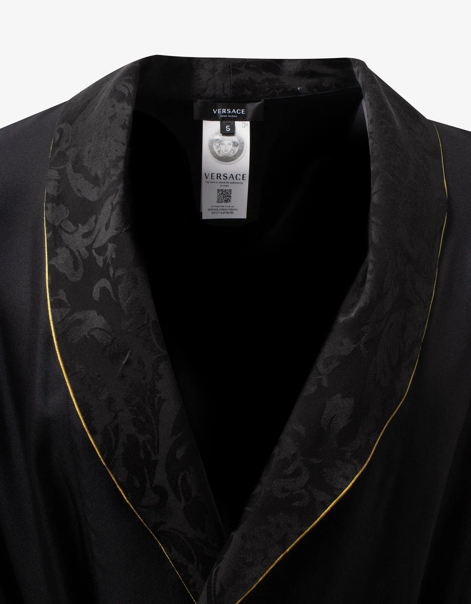 Versace Black Silk Dressing Gown sold by Zoo Fashions product image thumbnail 4
