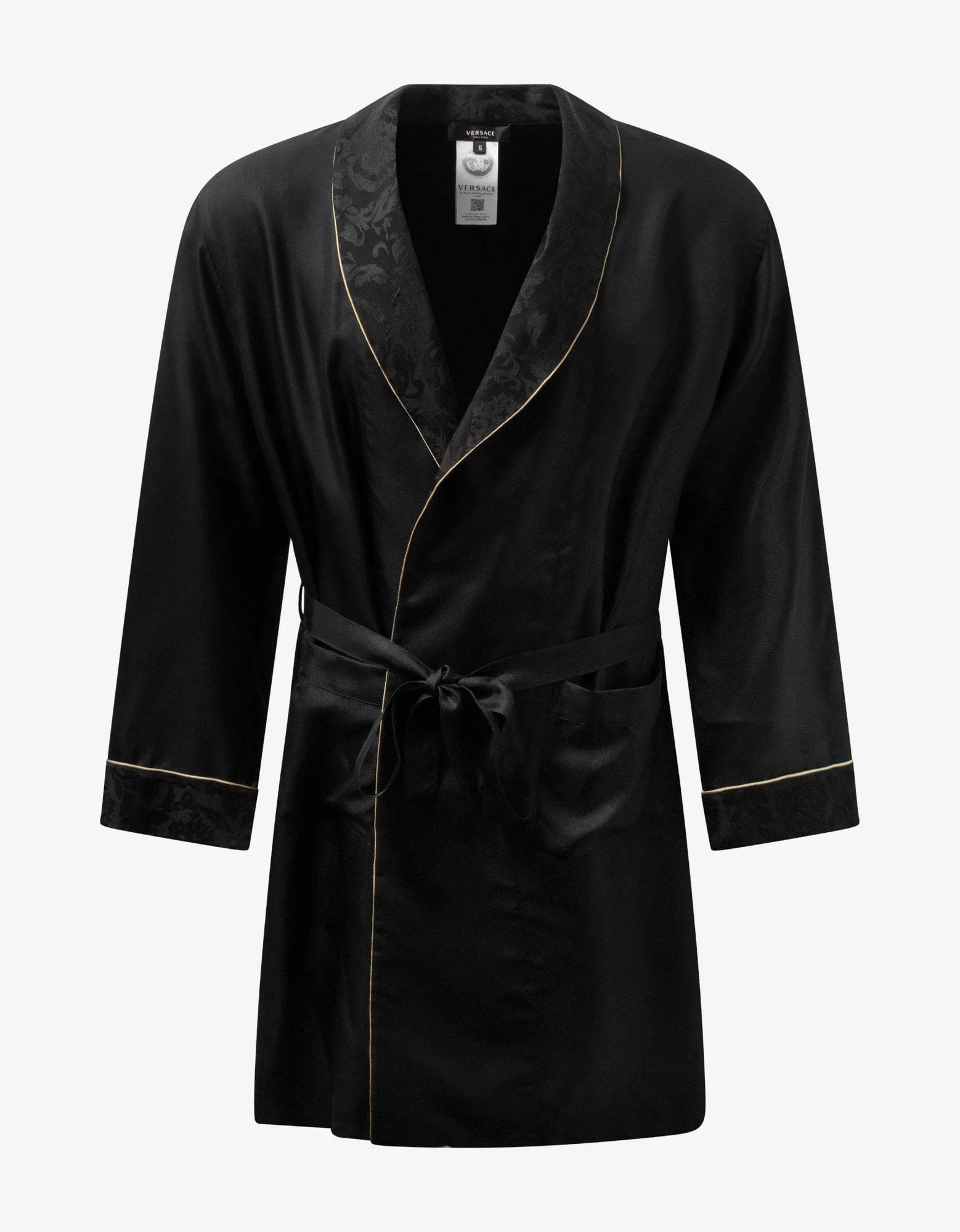 Versace Black Silk Dressing Gown sold by Zoo Fashions