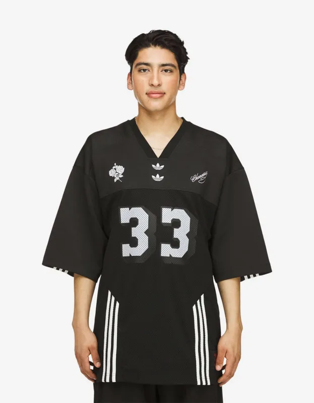 Willy Chavarria x Adidas Black Football Jersey T-Shirt sold by Zoo Fashions