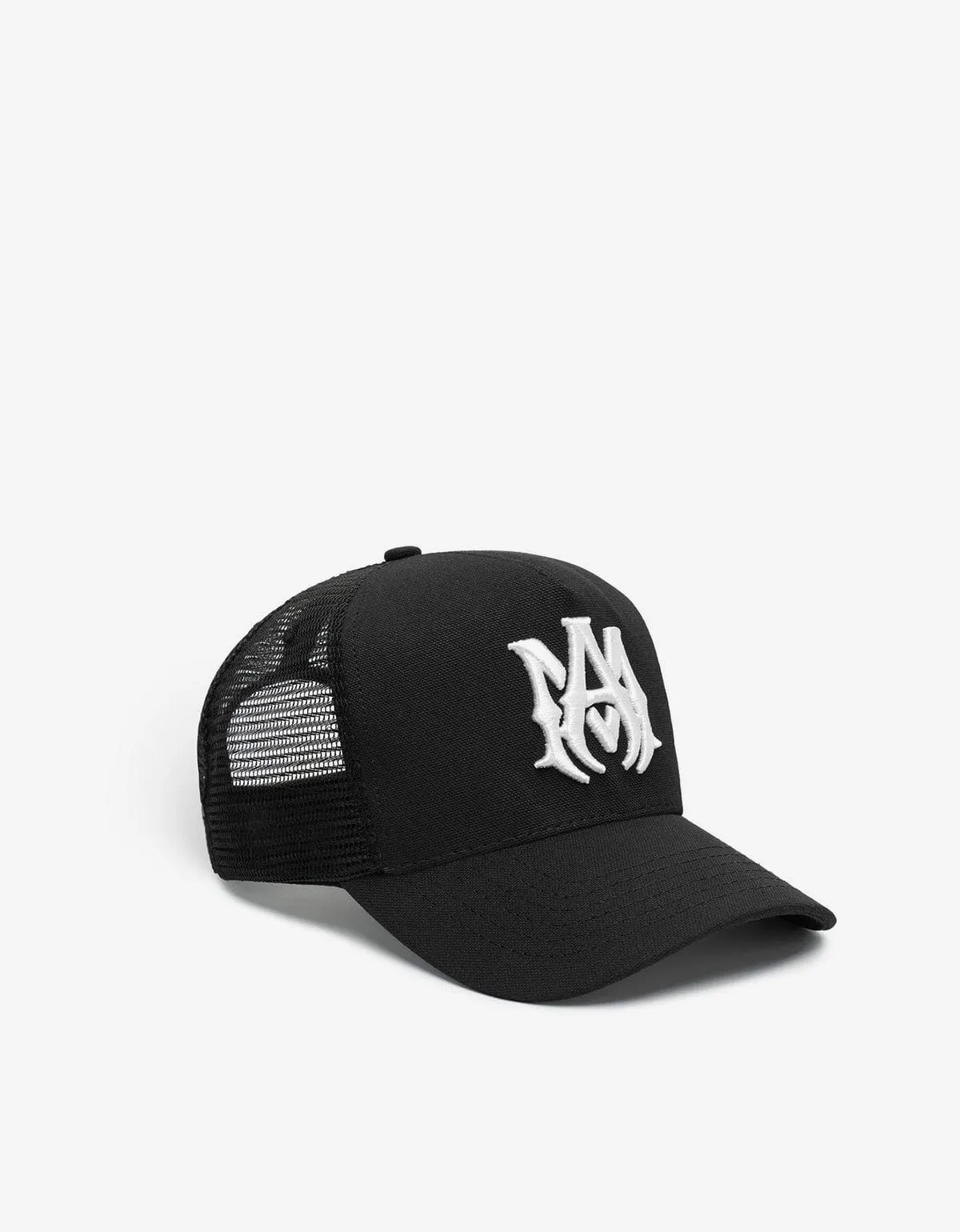 Amiri MA Logo Black Trucker Hat sold by Zoo Fashions