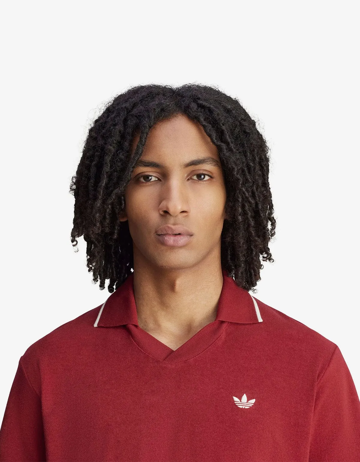Wales Bonner x Adidas Collegiate Burgundy Polo Shirt sold by Zoo Fashions product image thumbnail 5