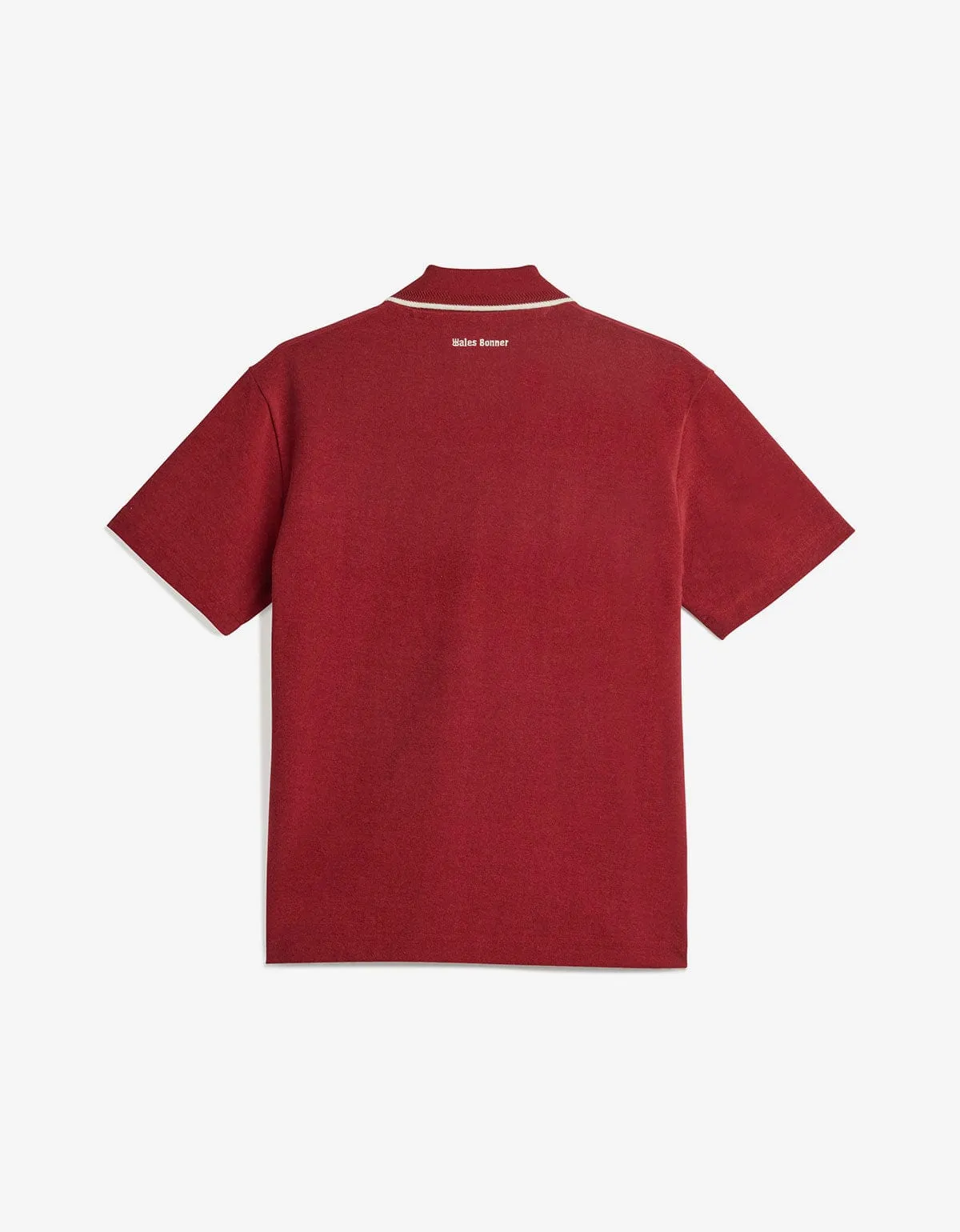 Wales Bonner x Adidas Collegiate Burgundy Polo Shirt sold by Zoo Fashions product image thumbnail 3