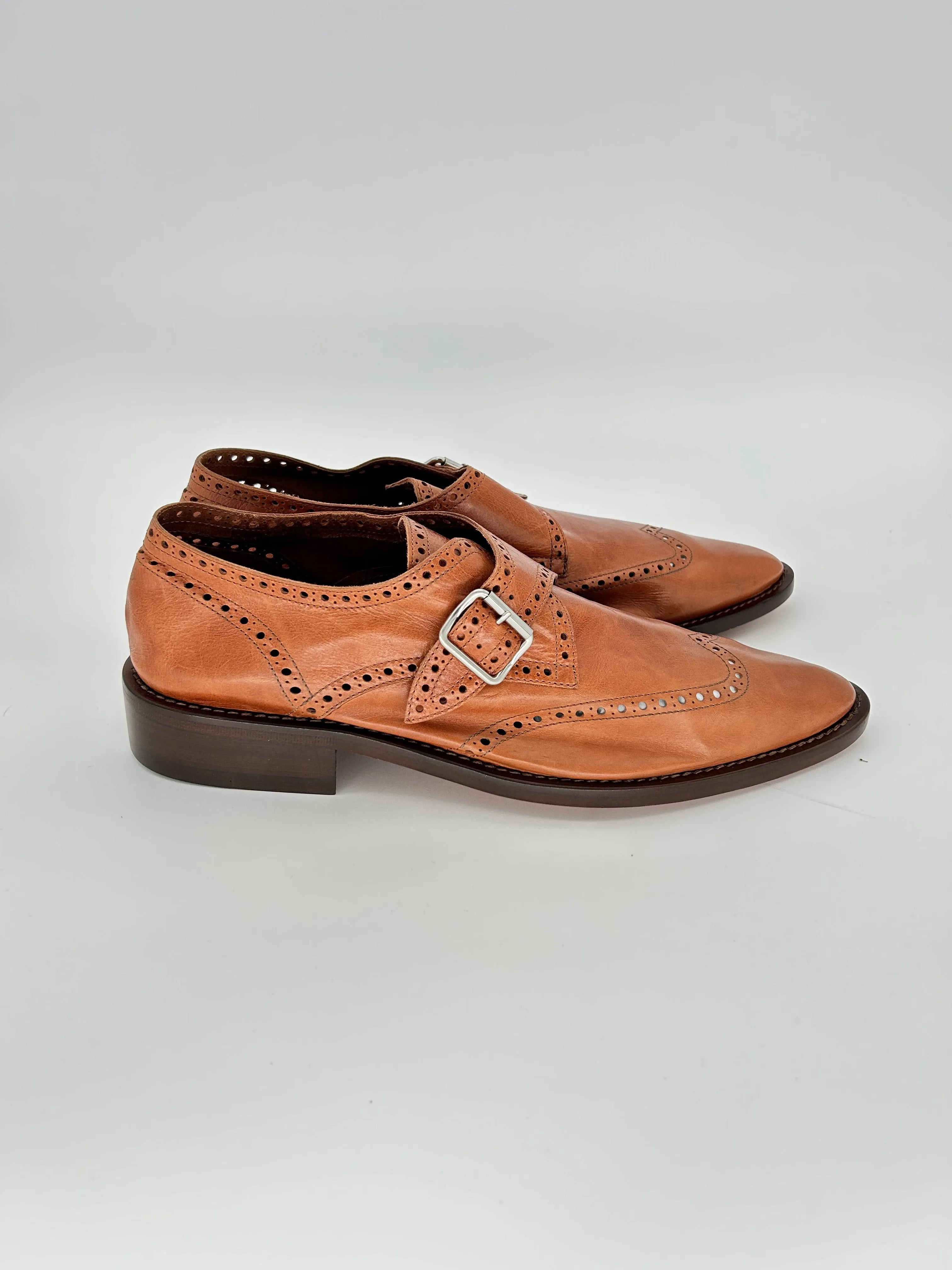 Balenciaga Marron Caramel Monk Strap Leather Brogues sold by Zoo Fashions product image thumbnail 2