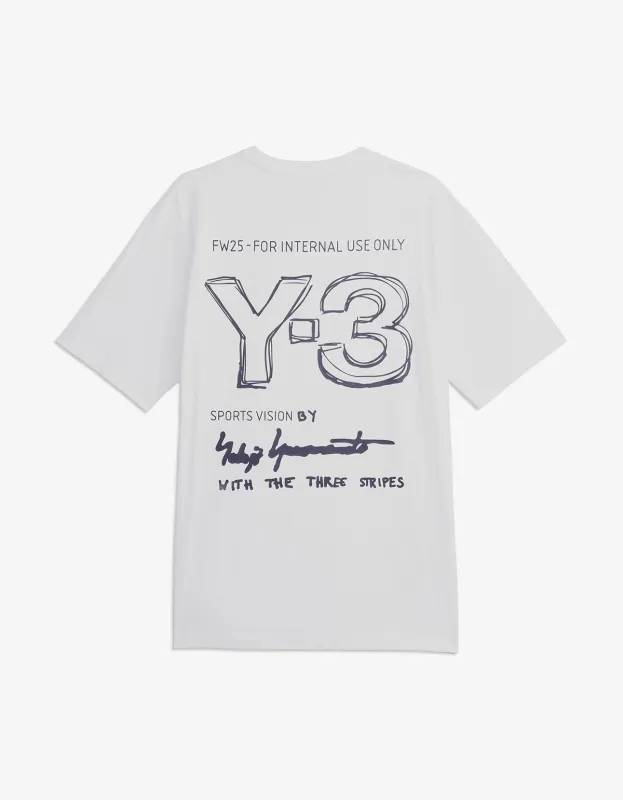 Y-3 White Short Sleeve T-Shirt sold by Zoo Fashions