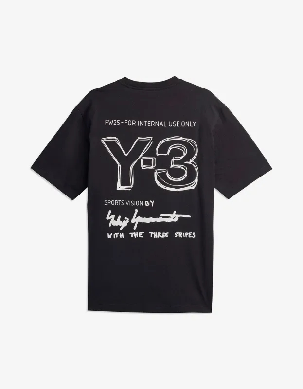 Y-3 Black Short Sleeve T-Shirt sold by Zoo Fashions