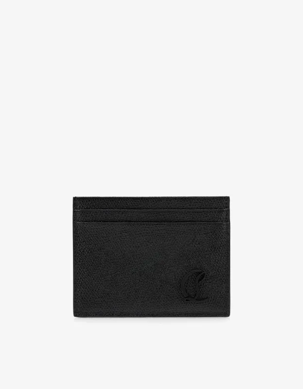 Christian Louboutin Black Mooncrest Leather Card Holder sold by Zoo Fashions