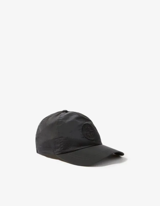 Stone Island Black Nylon Metal Cap sold by Zoo Fashions